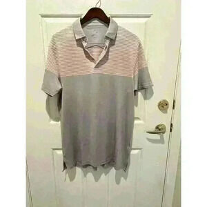 🆕 Head Golf Men's Polo Size Large Pink gray striped